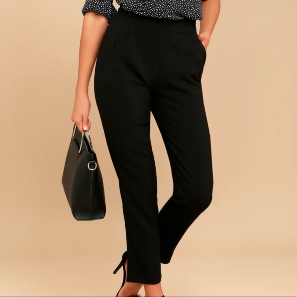 Kick It Black High-Waisted Trouser Pants